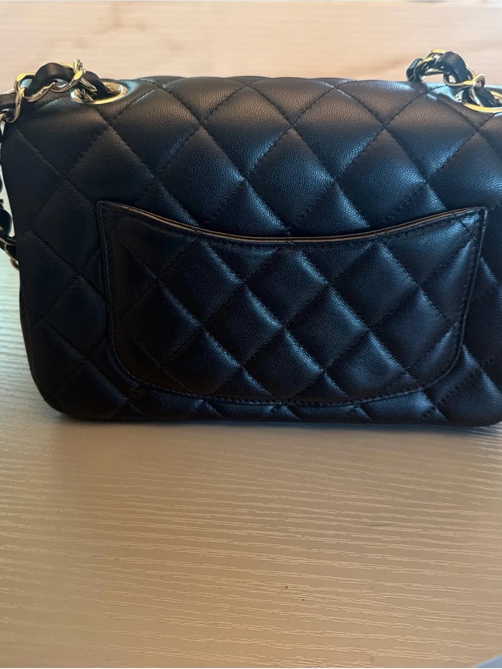 CHANEL Black Quilted Shoulder Bag with silver Hardware